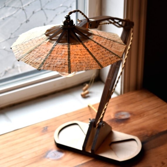 Desk lamp adjustable wood vintage style by MODworksDesignStudio