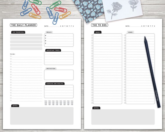 50% OFF Daily Planner Printable Day Planner by KlampDesign on Etsy