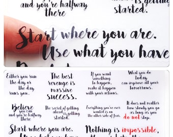 Quotes Clear Stickers! Perfect for the Erin Condren, Limelife, Plum Paper, Kikki Planners and Happy Planners!