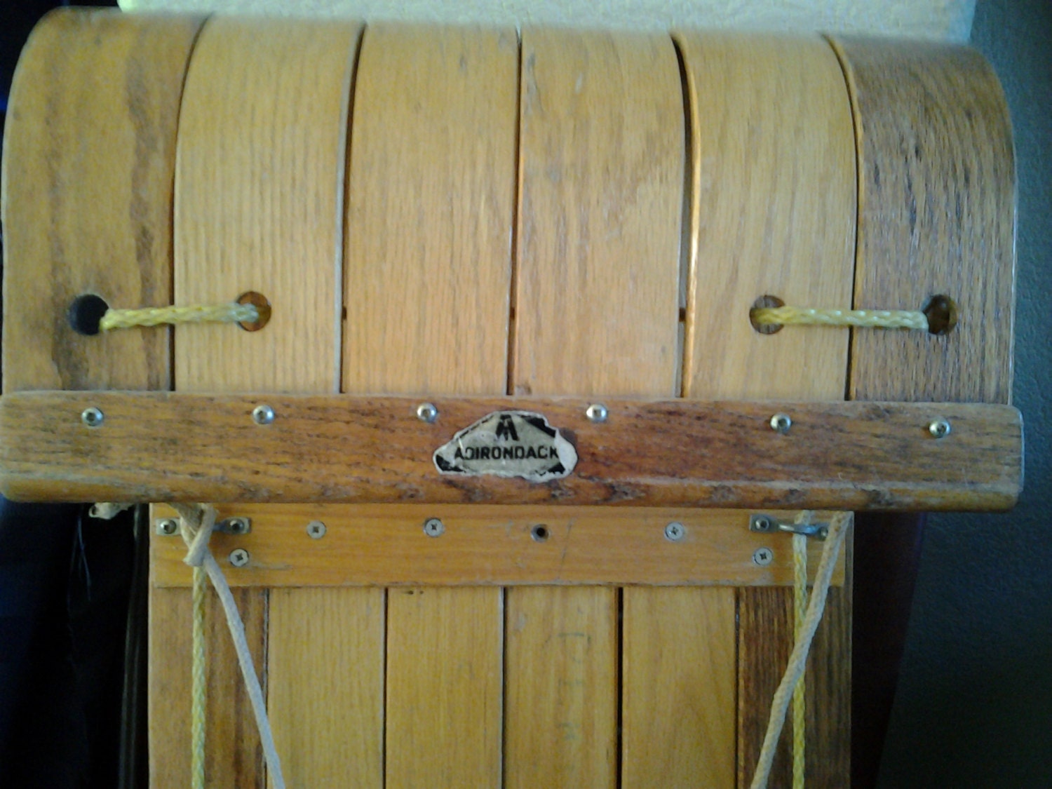 Vintage adirondack 4 ft wooden toboggan bent wood snow sled