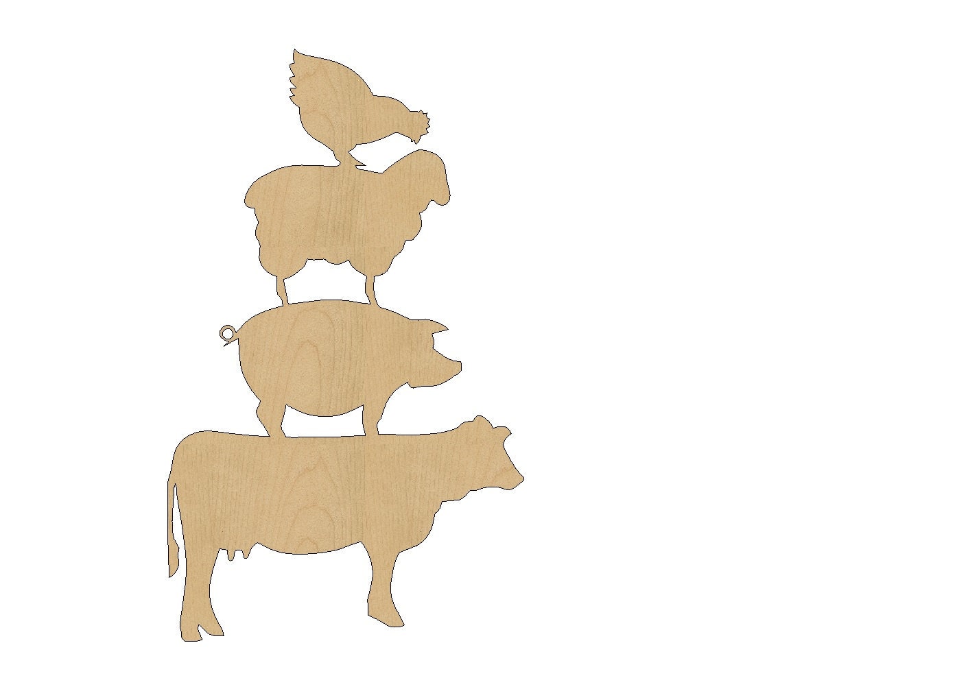 Wood Farm Animal Cutouts