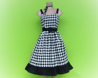 Harlequin Dress, Halloween Dress, Harley Quinn dress, joker dress, jester dress,
