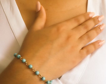 Turquoise Wire Wrapped Bracelet