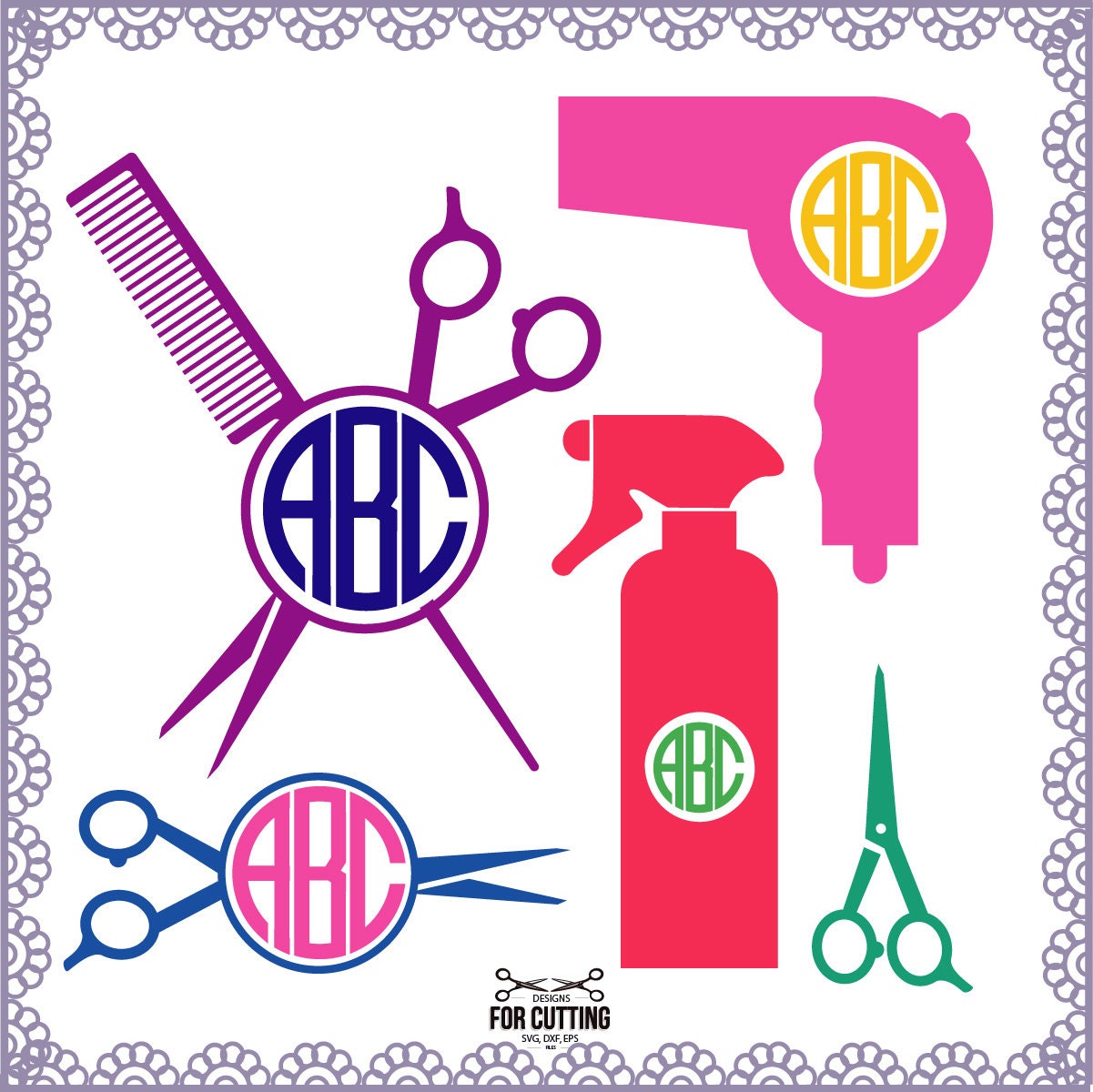 Download Blank Hairdresser Monogram Svg - Layered SVG Cut File ...