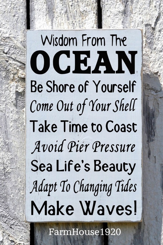 Beach Sign Advice From The Ocean Sign HANDPAINTED by FarmHouse1920