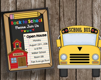 50% OFF SALE Open House Invitation - Back to School - Meet the Teacher - Preschool - Kindergarten - Printable PDF