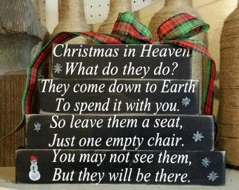 Christmas in Heaven, Christmas in Heaven Blocks, Christmas in Heaven with Chair, Christmas in Heaven, Christmas Gifts, Sympathy Gifts, Gifts