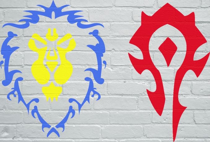 World Of Warcraft Plastic Stencils Alliance And Horde Logo 7882