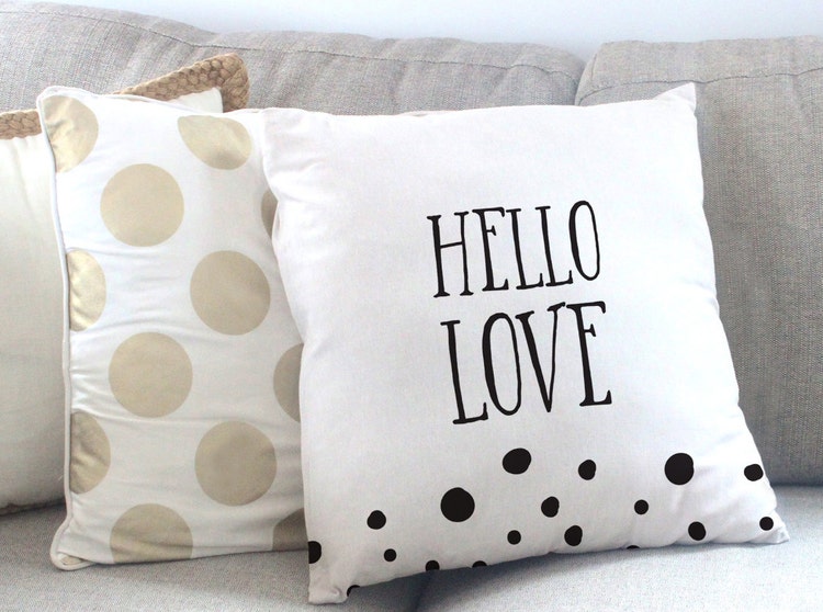 Hello Love 18 X 18 Pillow Conversation Pillow by Studio5565