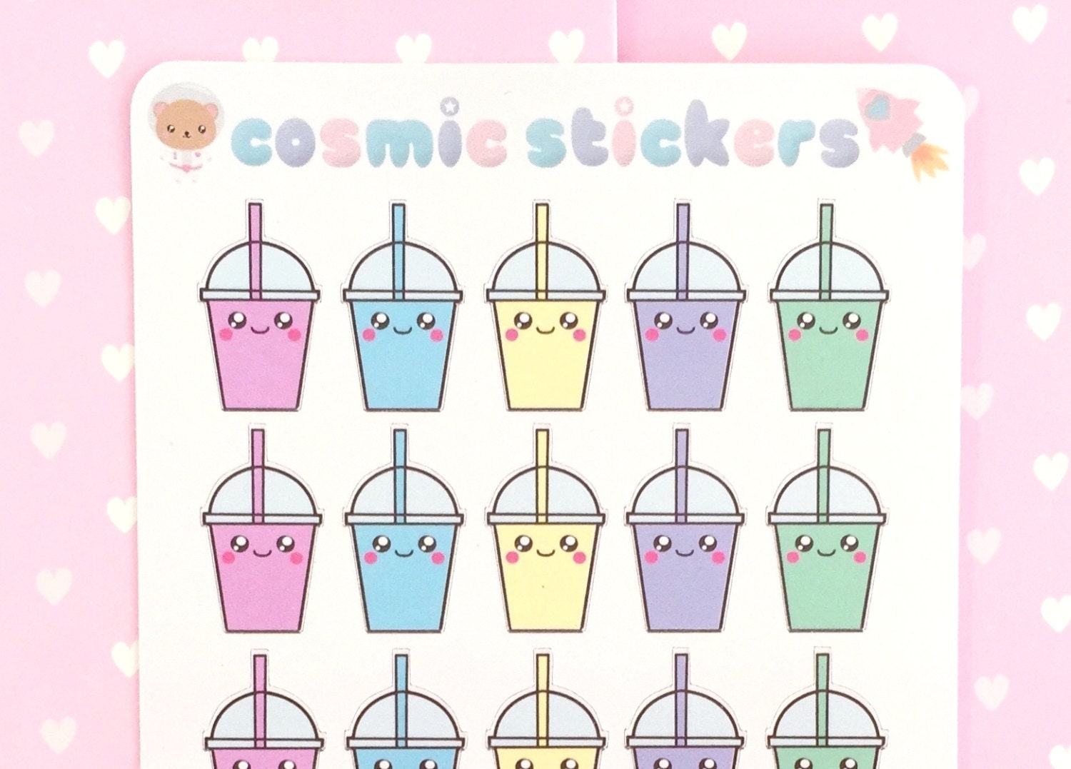 Kawaii Milkshake Planner Stickers x30 slush by CosmicStickers