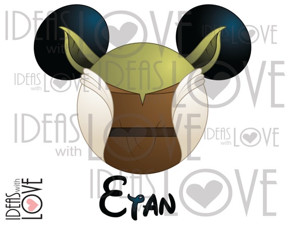 Yoda Star Wars Inspired Mickey Ears Printable Disney by IdeasLove