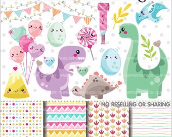 Dinosaur Clipart, 80%OFF, Dinosaur Graphics, COMMERCIAL USE, Planner Accessories, Dino Clipart, Dino Party, Dino Birthday, T Rex