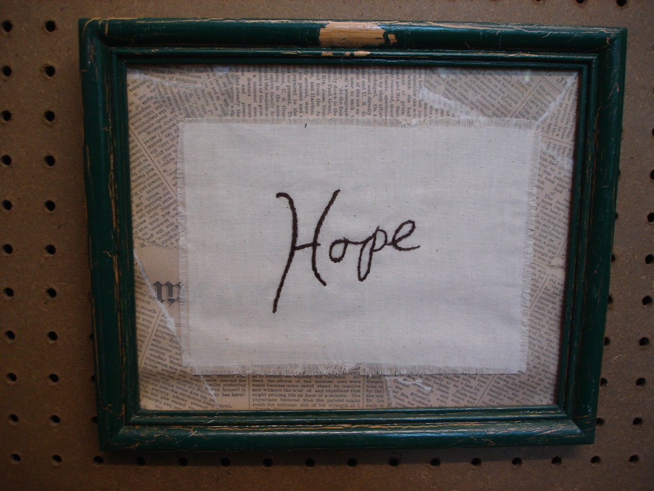 Inspiring Phrases Hope Hand Stitched Wall Decor Framed