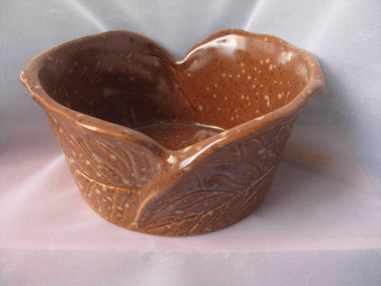 Portuguese Stoneware Brown Cabbage Leaf Bowl by BougieRue on Etsy