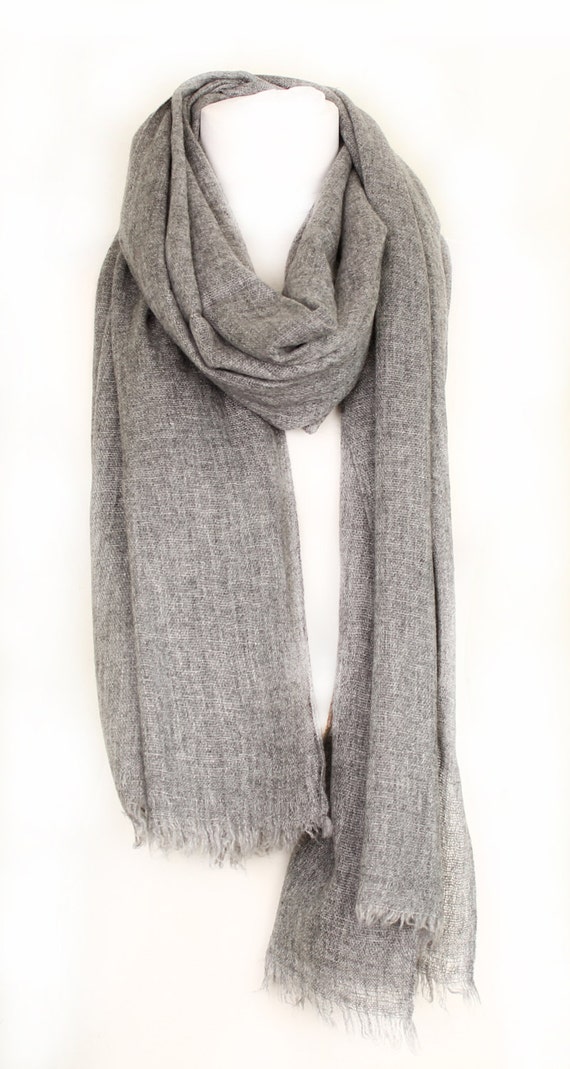 Handmade Nepalese Cashmere Scarf-Grey Ash