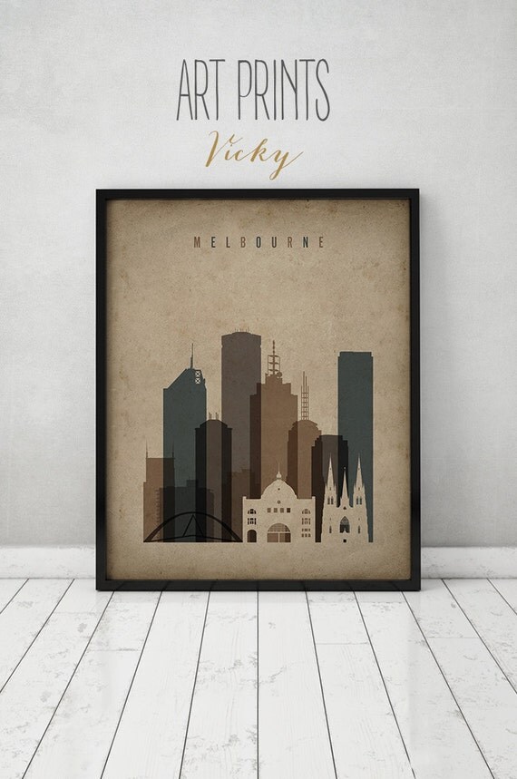  Melbourne  poster Poster Wall  art  Vintage style  print