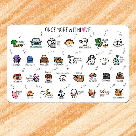 Wacky Holidays October Planner Stickers W10