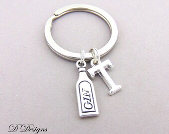 Gin Keyring, Gin KeyChain, Drinks Key Chain, Drinks Keyring, Personalised Keychain, Gin Gifts, Gin Jewellery