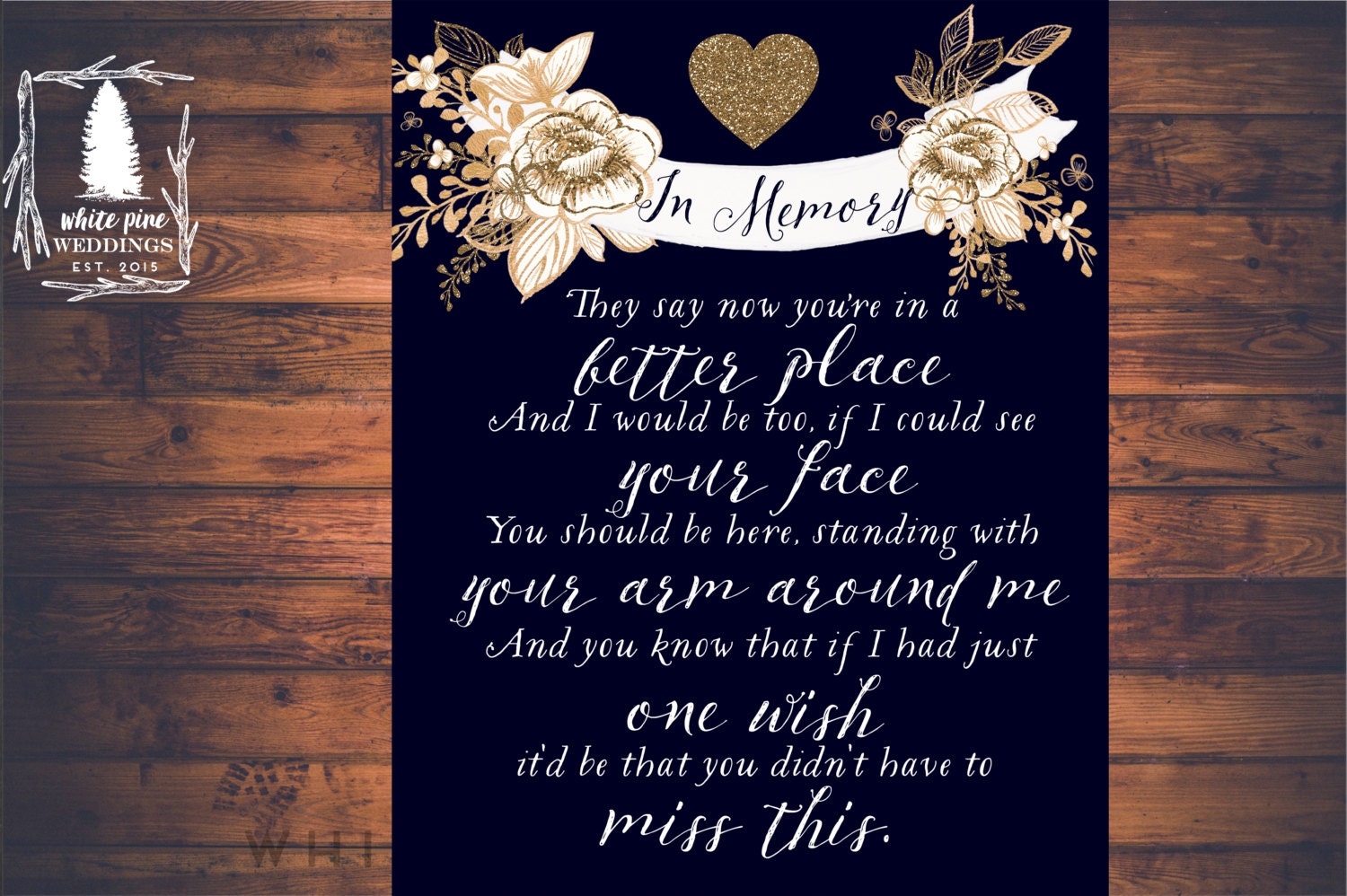 PRINTABLE Wedding MEMORIAL Sign In Loving Memory