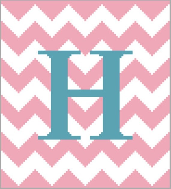 PDF Pattern letter H initial crochet knit tunisian cross