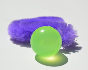Best cat toys- bouncy ball with catnip infused wiggly tail, Glow in the Dark (random colors)