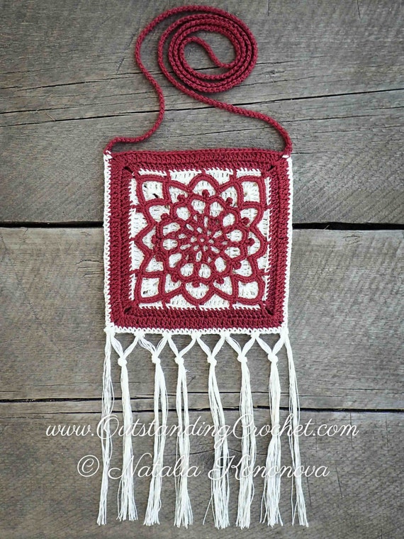 Crochet PATTERN Bag Small Purse Crossbody Phone Case Boho