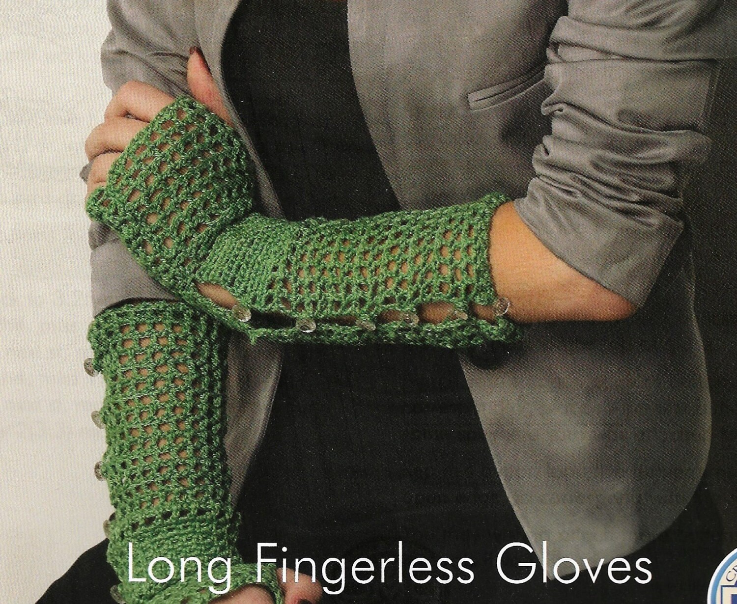 Crochet Long Fingerless Gloves Pattern only Petra cotton Yarn