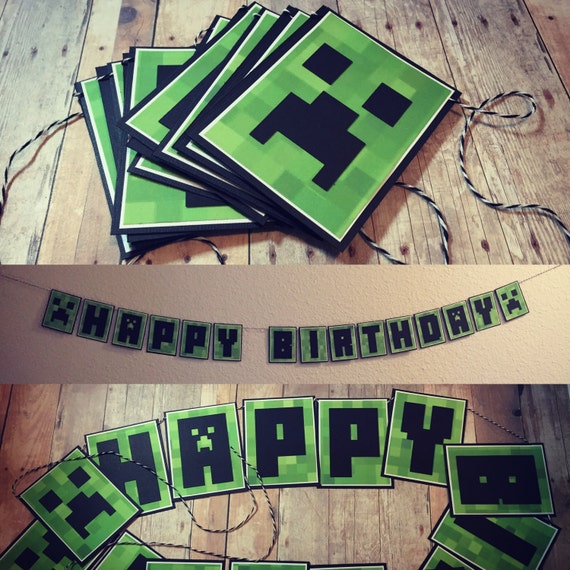 handmade minecraft themed happy birthday by ljscardsandcrafts