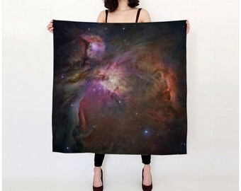 Nebula Silk Scarf, Space Scarf, Fashion Accessories, Gift for Her, Orion Nebula
