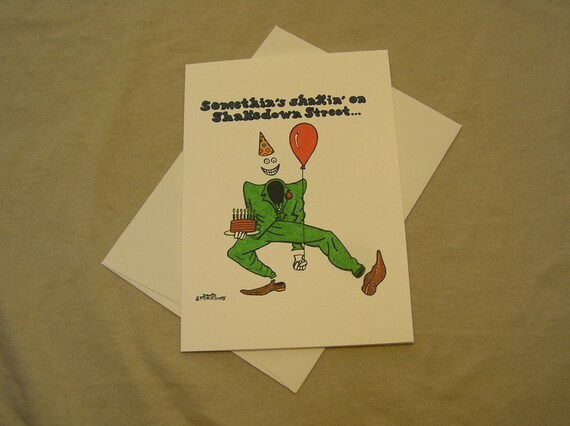 Grateful Dead Birthday Card. Shakedown Street Invisible man.