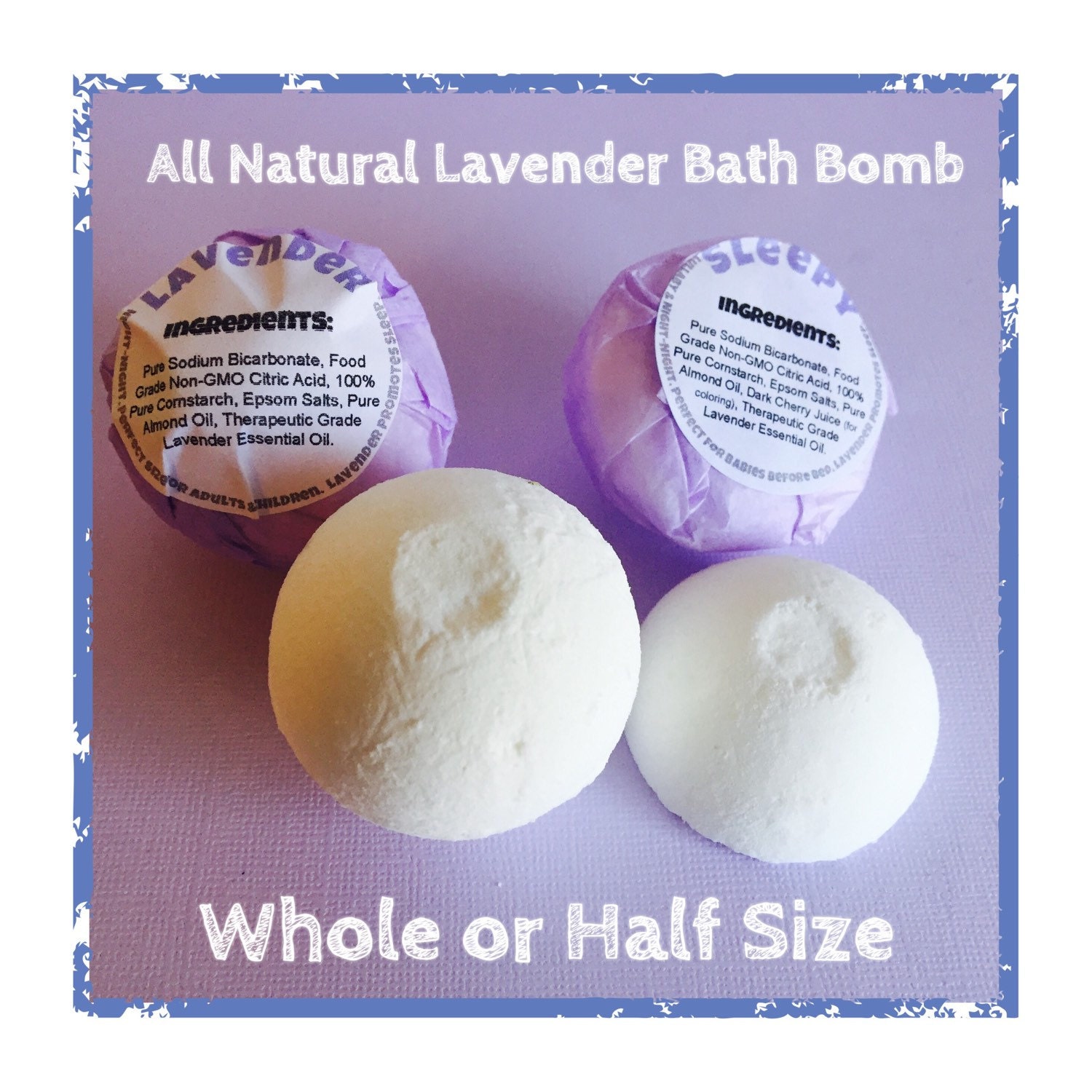 Lavender Adults Kids Baby Bath Bomb Essential Oil Bath Bomb