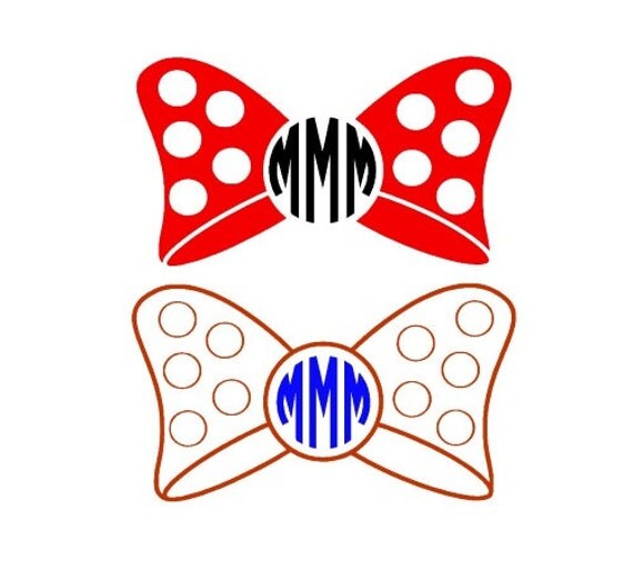Download mouse bows monogram bow SVG and DXF patterned by ...