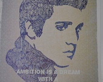 Elvis Presley Zentangle Inspirational Colour Quote A4 Art Print