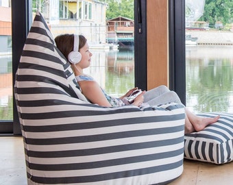 Comfortable bean bag chair / pouf, adult size chair, huge comfort, high quality fabric (cover + insert), Scandinavian design