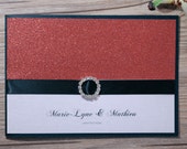 Glitter Wedding Invitation, Glitter Wedding Invitations, Glitter Invitation, Glitter Invitations, Red Invitation, Red Invitations, Handmade