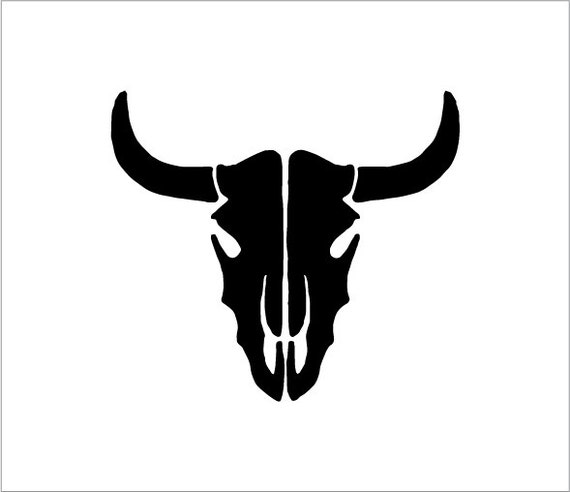 Cow Yeti: Cow Bull Skull Decal Masculine Vinyl Car Decal Yeti Decal 