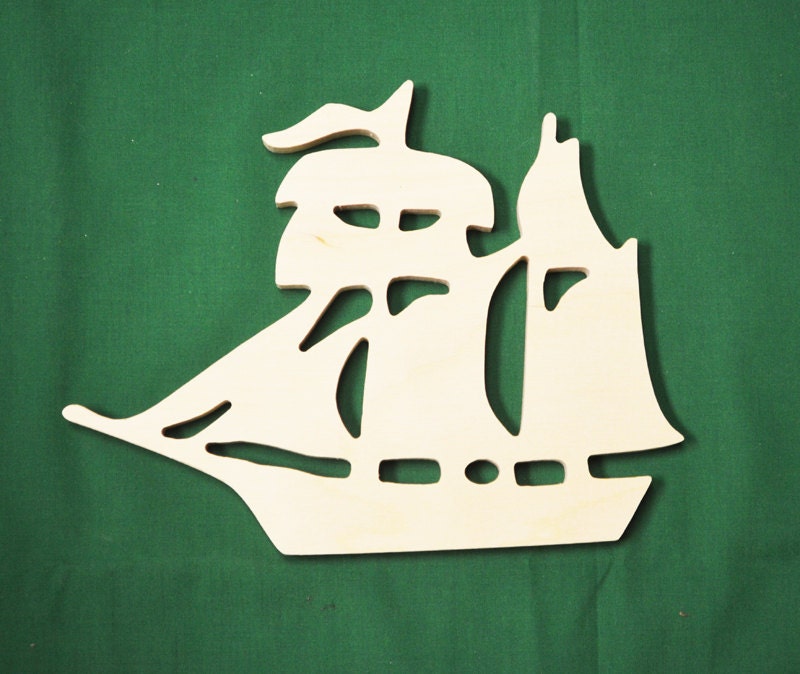 Wood Boat Cut Out Nautical Decor Wooden Ship Cutout