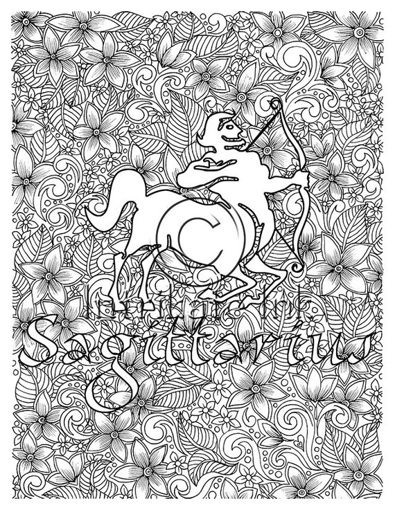 Download Sagittarius Coloring Page Zodiac Sign Birtday Month