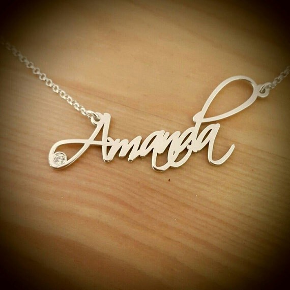 Amanda Style Name necklace/ Silver name necklace/ORDER ANY