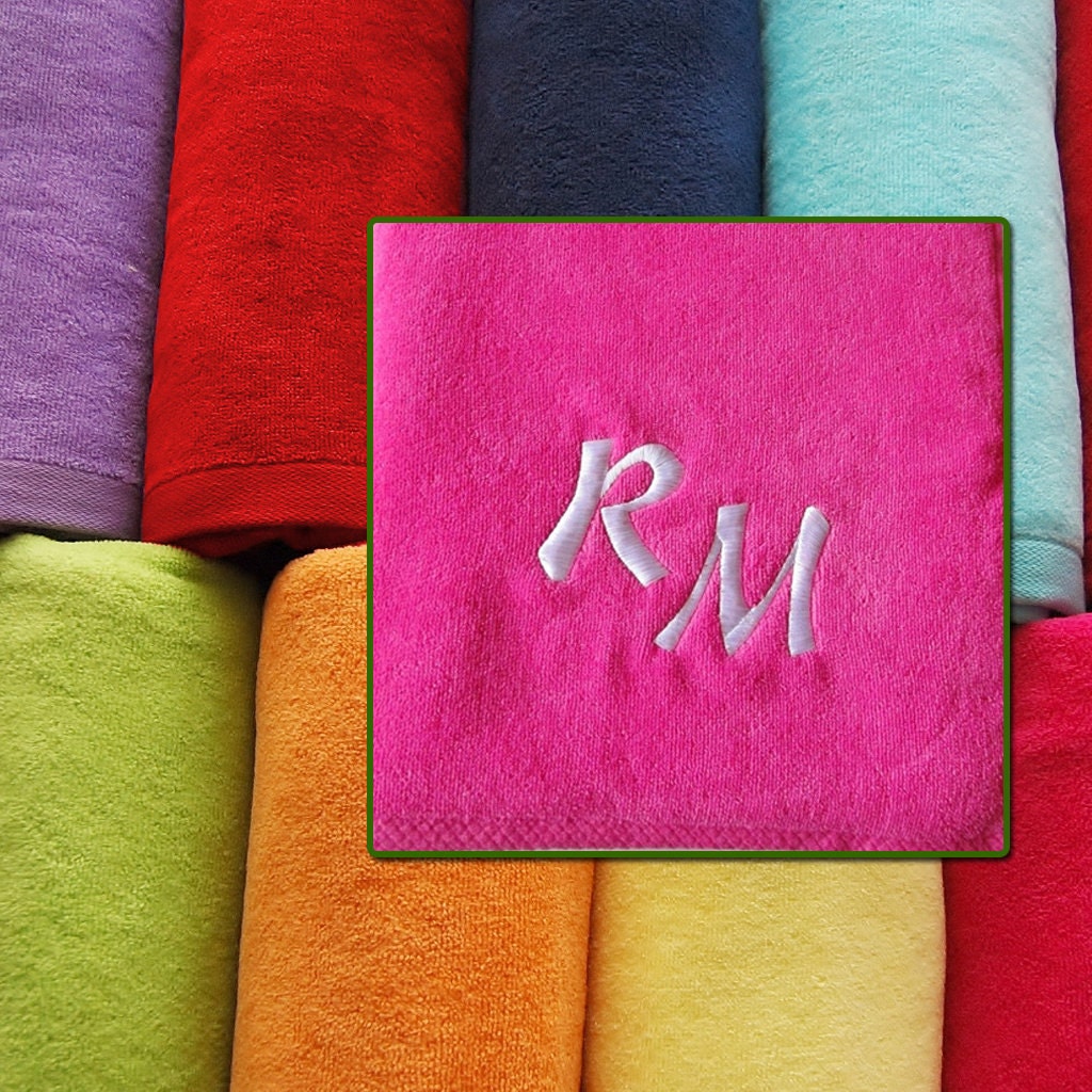 Large Beach Towel Personalized Embroidered Monogram 100