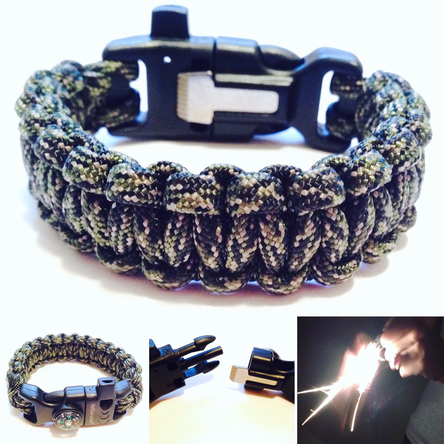 Digital Camo Paracord Bracelet Survival Bracelet Digital