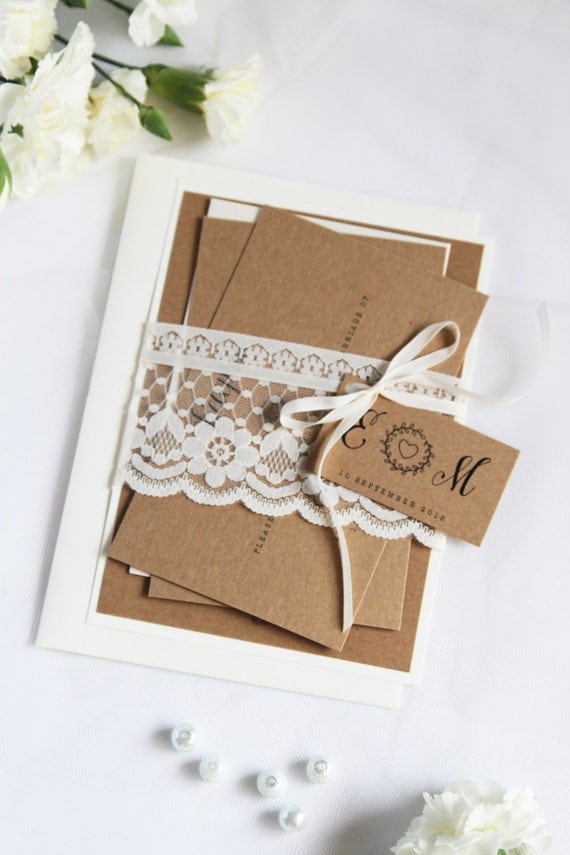 Rustic Wedding Invitation Sets 7