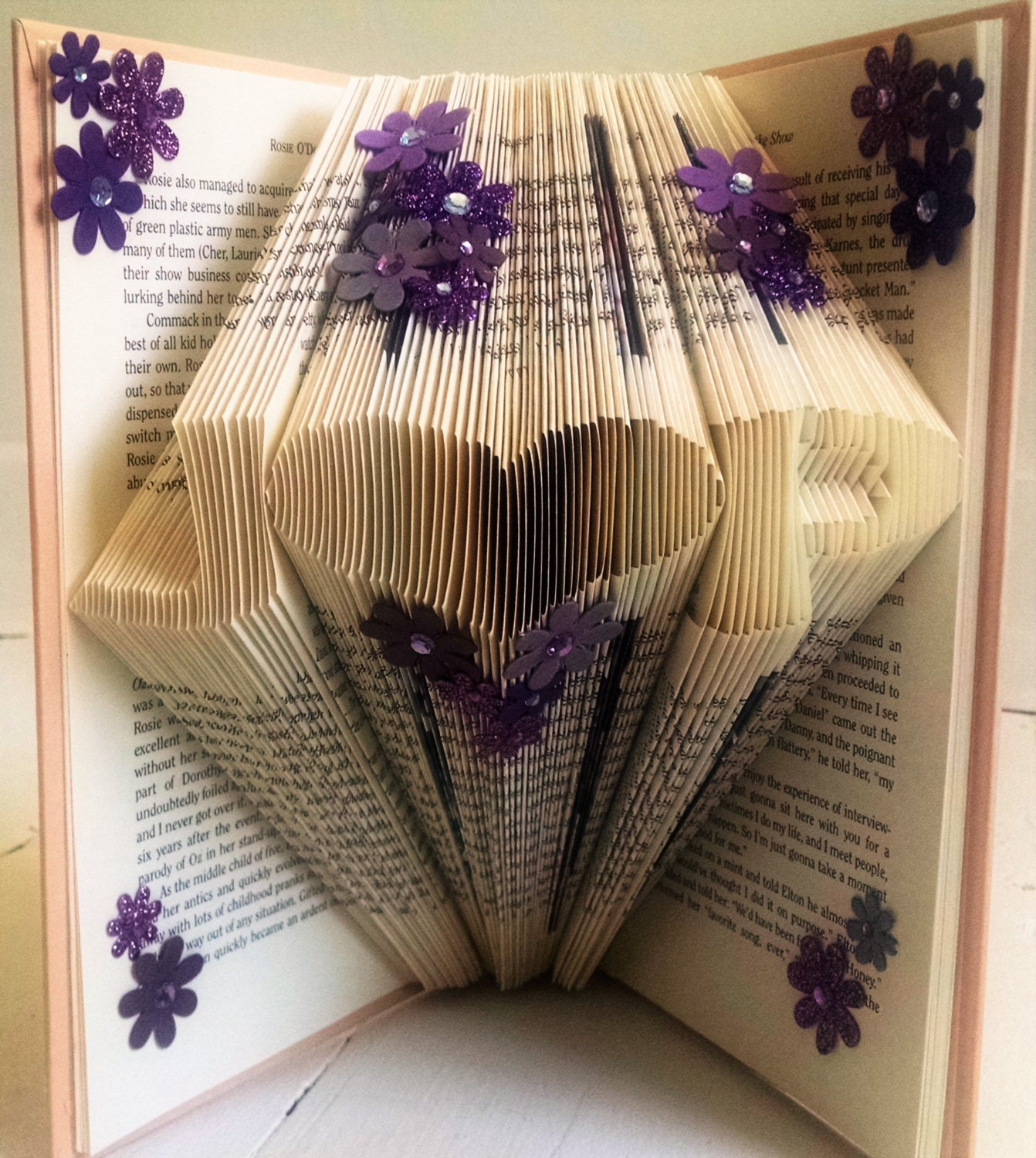 Anniversary Gift for Book Lover Folded Book Art Featuring