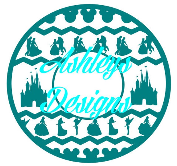 Download Disney Monogram SVG File Princess by TheSVGcorner on Etsy