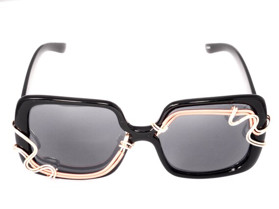 BOLD BLaCK Art Deco SPUNGLASSES Sunglasses EyeWear