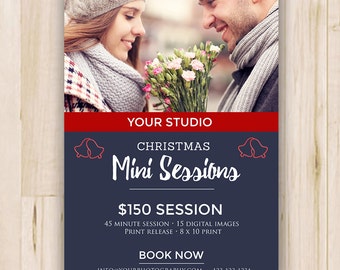 Christmas Mini Session Template - Booking Ad - Photography Marketing Board - Photoshop template - INSTANT DOWNLOAD
