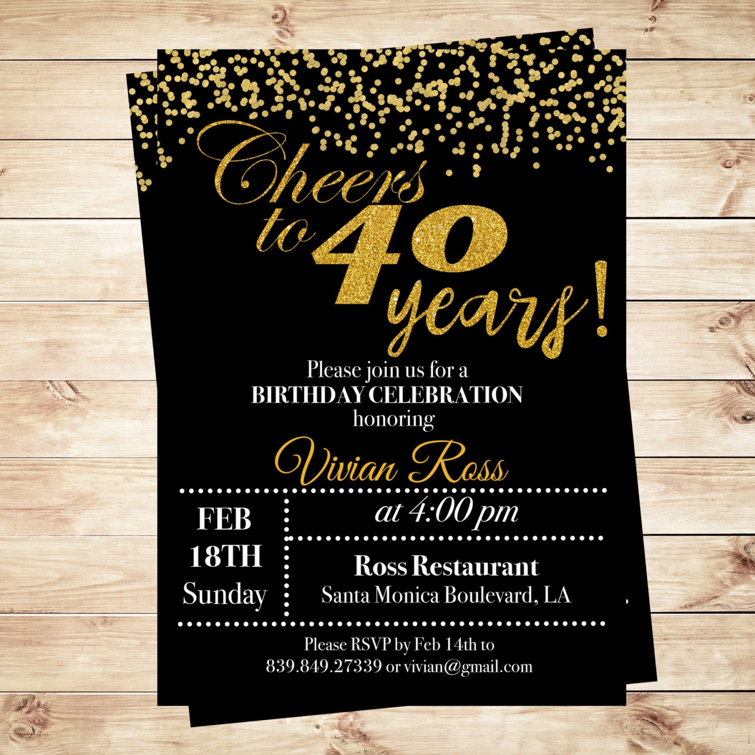 Free Printable 40 Birthday Invitations 5