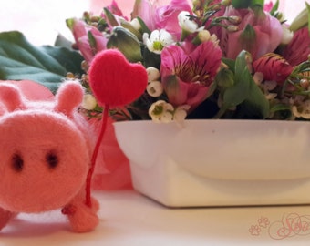 Needle Felted Pig - Felt pig