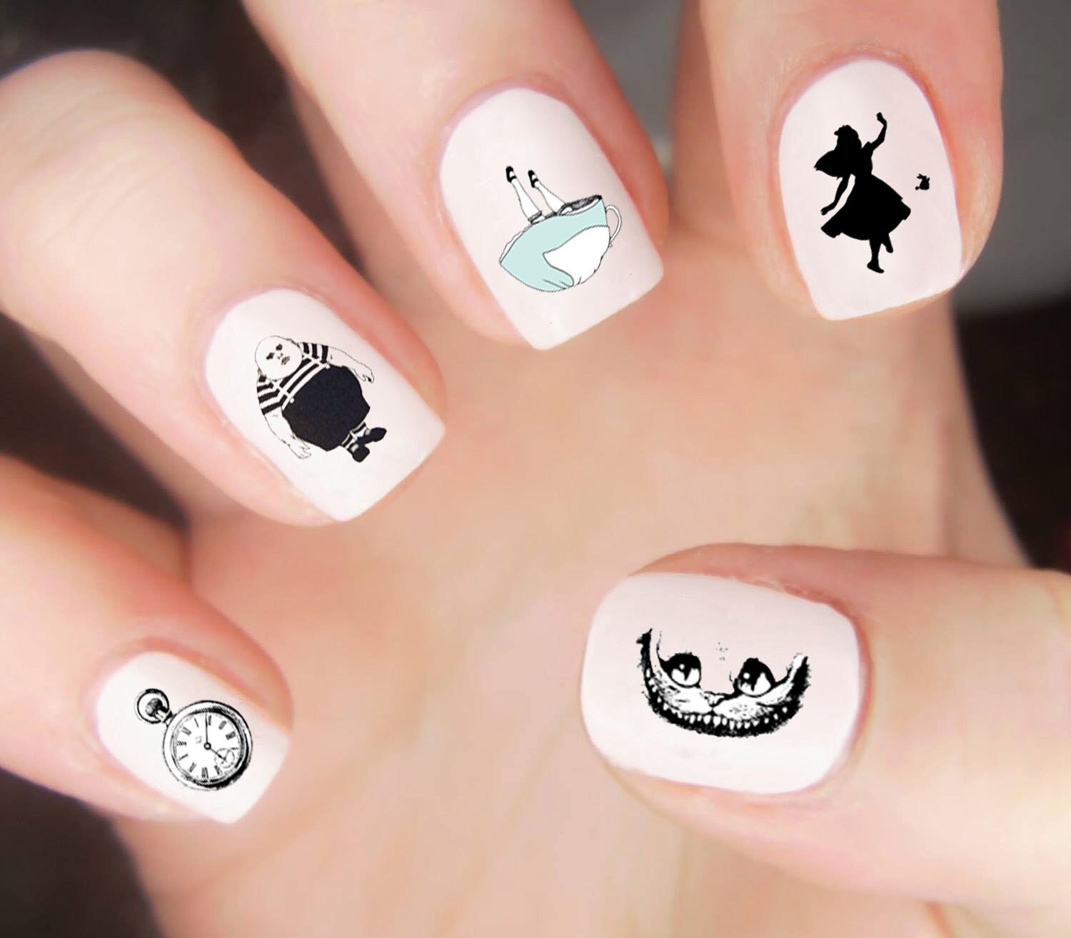 Original Alice in Wonderland Nail Decals / Vintage Alice in Wonderland