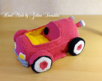Knitted toy Car cabriolet, Stuffed toy, crochet car, crochet doll, toy knitting, knitted doll, crochet toys, doll knitting,amigurumi toy